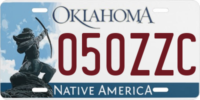 OK license plate 050ZZC