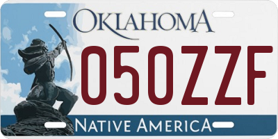 OK license plate 050ZZF