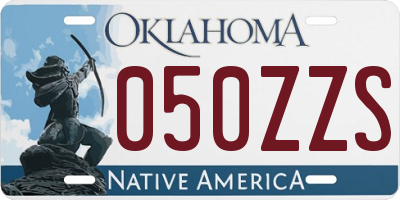 OK license plate 050ZZS