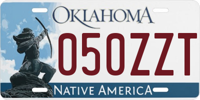 OK license plate 050ZZT