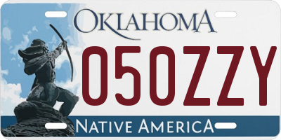 OK license plate 050ZZY