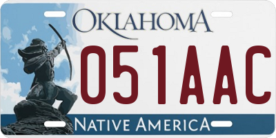 OK license plate 051AAC