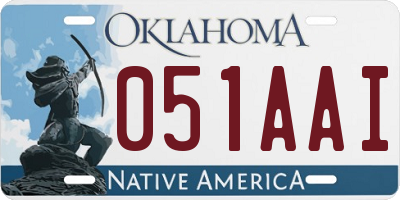 OK license plate 051AAI