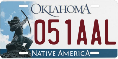 OK license plate 051AAL