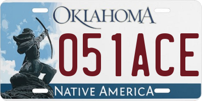 OK license plate 051ACE
