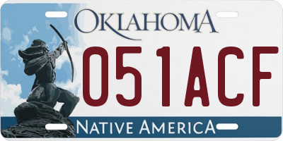 OK license plate 051ACF