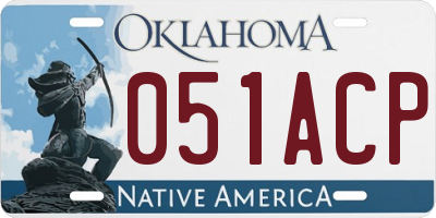 OK license plate 051ACP