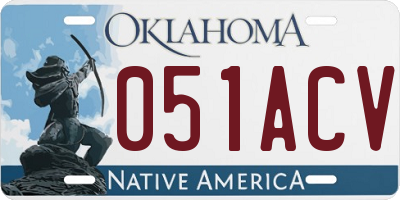 OK license plate 051ACV