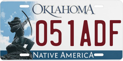 OK license plate 051ADF