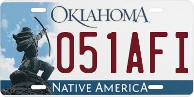 OK license plate 051AFI