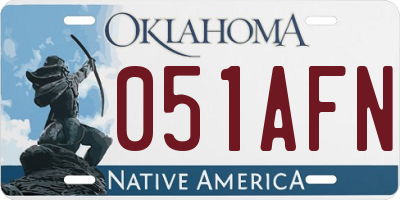 OK license plate 051AFN