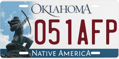 OK license plate 051AFP