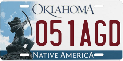 OK license plate 051AGD