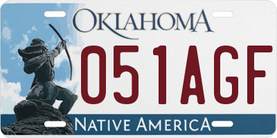 OK license plate 051AGF