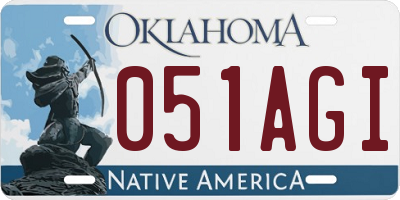 OK license plate 051AGI