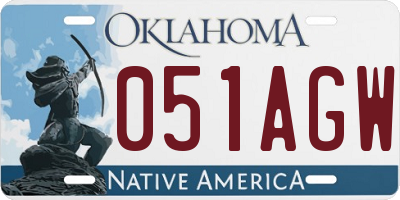 OK license plate 051AGW