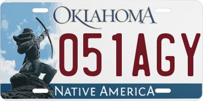 OK license plate 051AGY