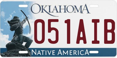 OK license plate 051AIB