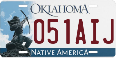 OK license plate 051AIJ