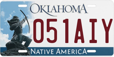 OK license plate 051AIY