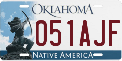 OK license plate 051AJF