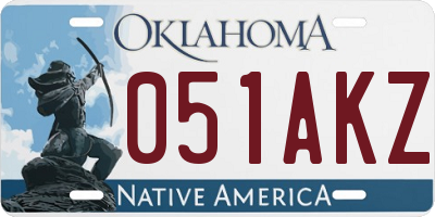 OK license plate 051AKZ