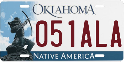 OK license plate 051ALA