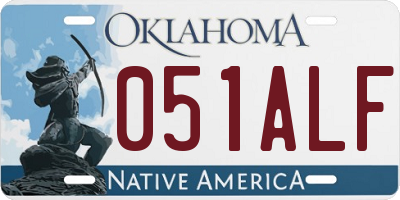 OK license plate 051ALF