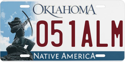 OK license plate 051ALM