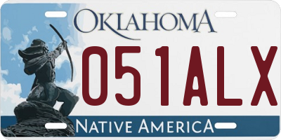 OK license plate 051ALX