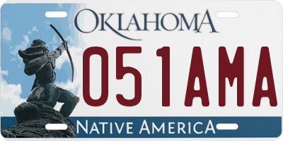 OK license plate 051AMA