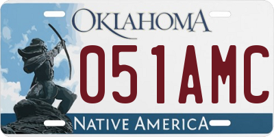 OK license plate 051AMC