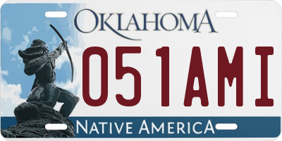 OK license plate 051AMI