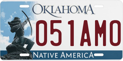 OK license plate 051AMO