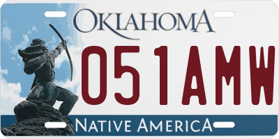OK license plate 051AMW