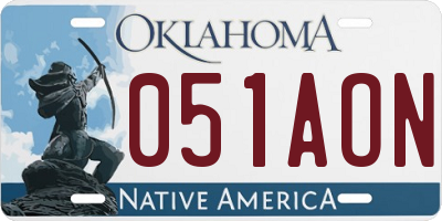 OK license plate 051AON