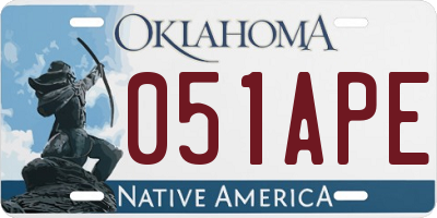 OK license plate 051APE