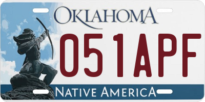 OK license plate 051APF