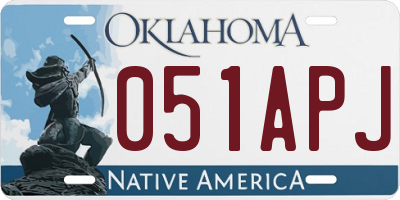 OK license plate 051APJ