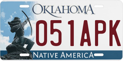 OK license plate 051APK