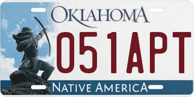OK license plate 051APT