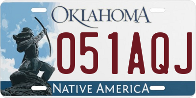 OK license plate 051AQJ