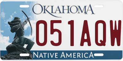 OK license plate 051AQW