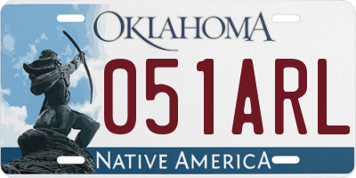 OK license plate 051ARL
