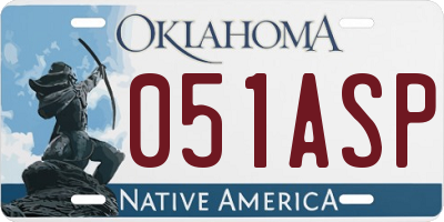 OK license plate 051ASP
