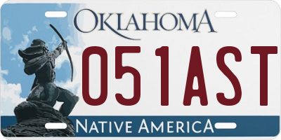 OK license plate 051AST