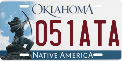 OK license plate 051ATA