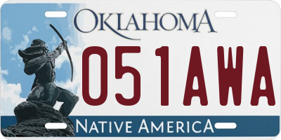 OK license plate 051AWA