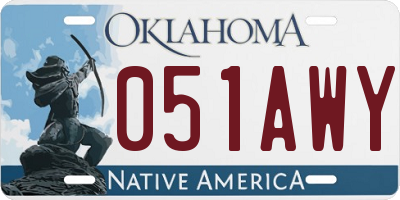 OK license plate 051AWY