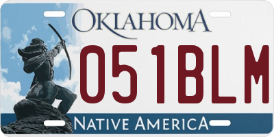 OK license plate 051BLM